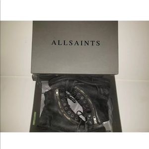 All Saints boots Trace Black Leather size 8 EUR 42